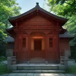 赵明轩，青少年教育专家，眼镜斯文，校园走廊背景，亲切自然